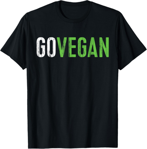 Go Vegan T-Shirt Vegetarian Shirt T-Shirt - Image 2